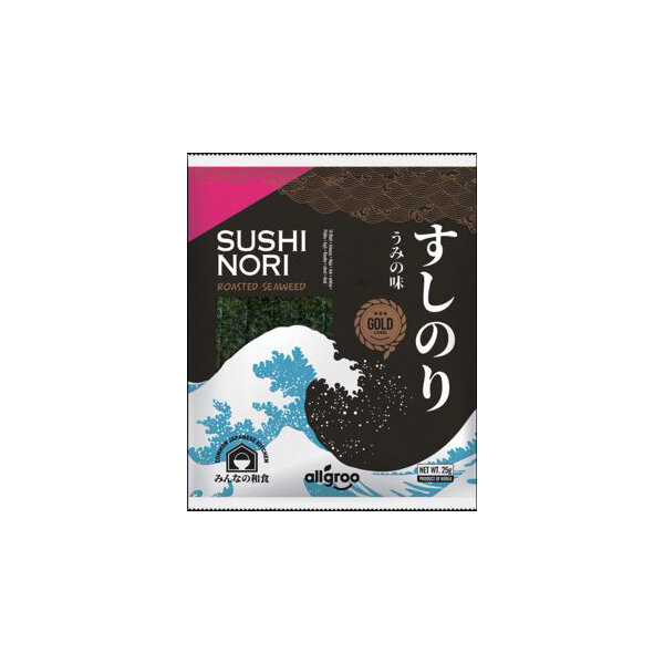Seetangblätter geröstet, Yaki Sushi Nori - Gold „ALLGROO“ 10Blätter 25g
